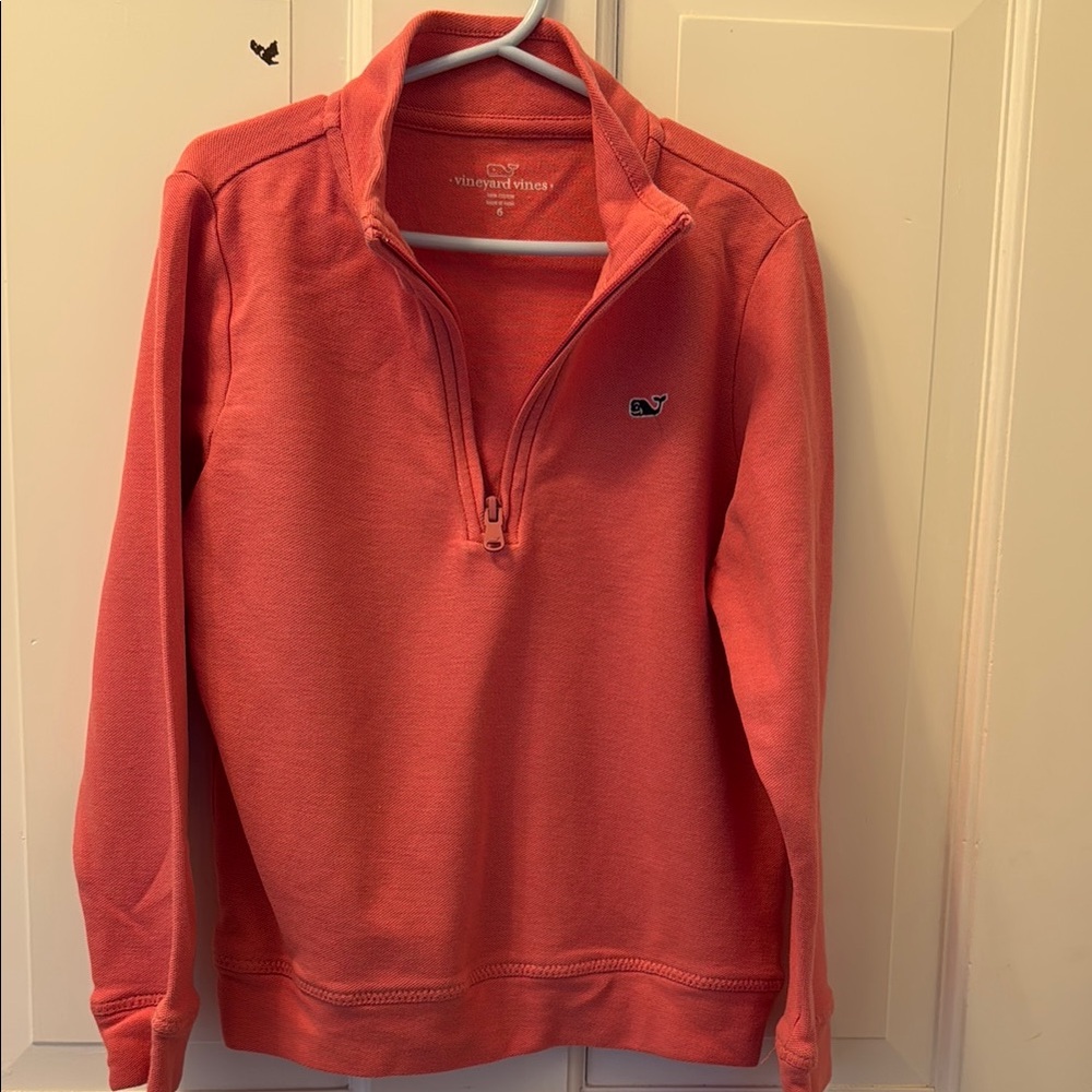 Vineyard Vines Boy’s Salmon Quarter-Zip Sweater